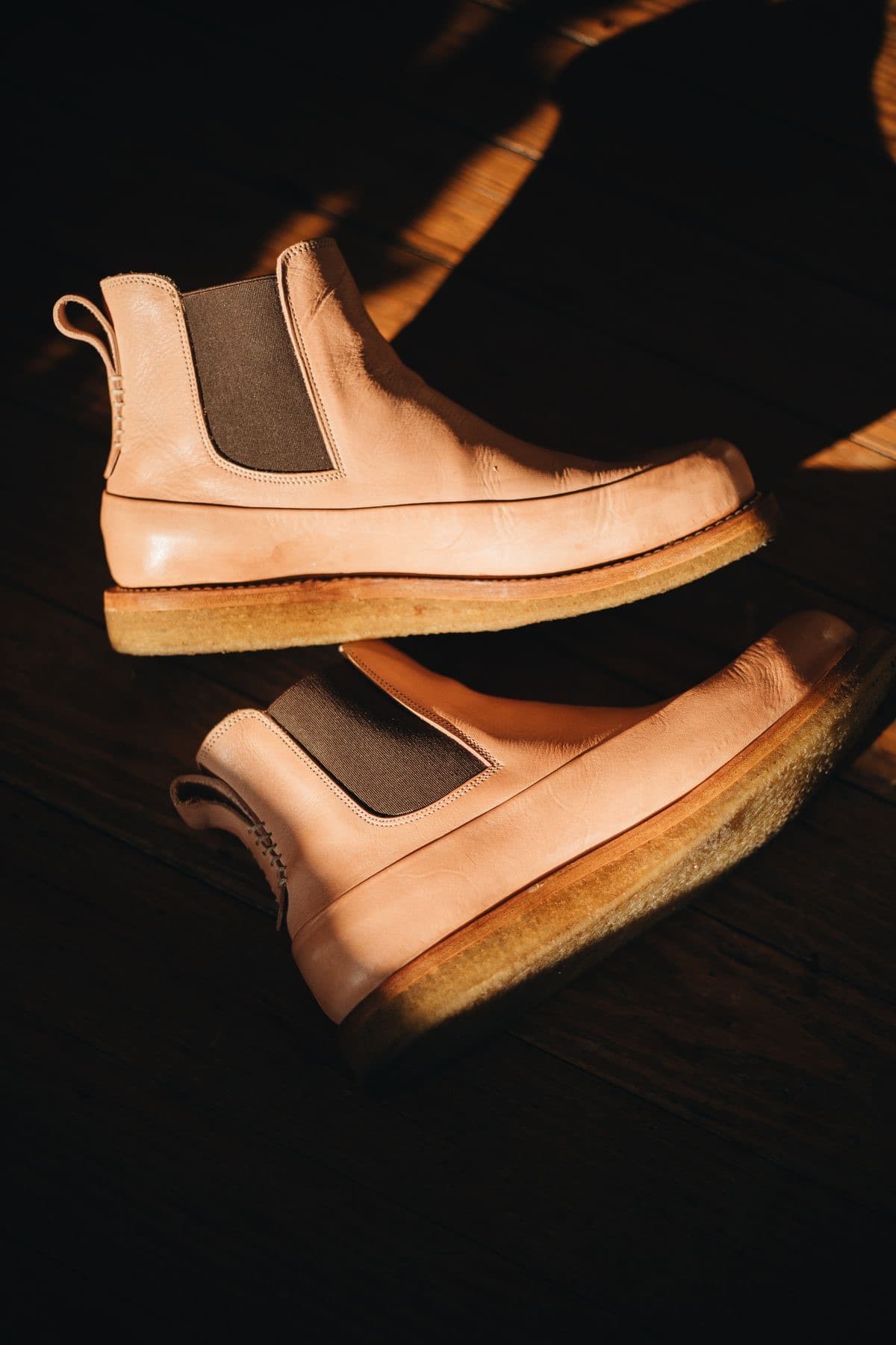 Chelsea boots en cuir naturel