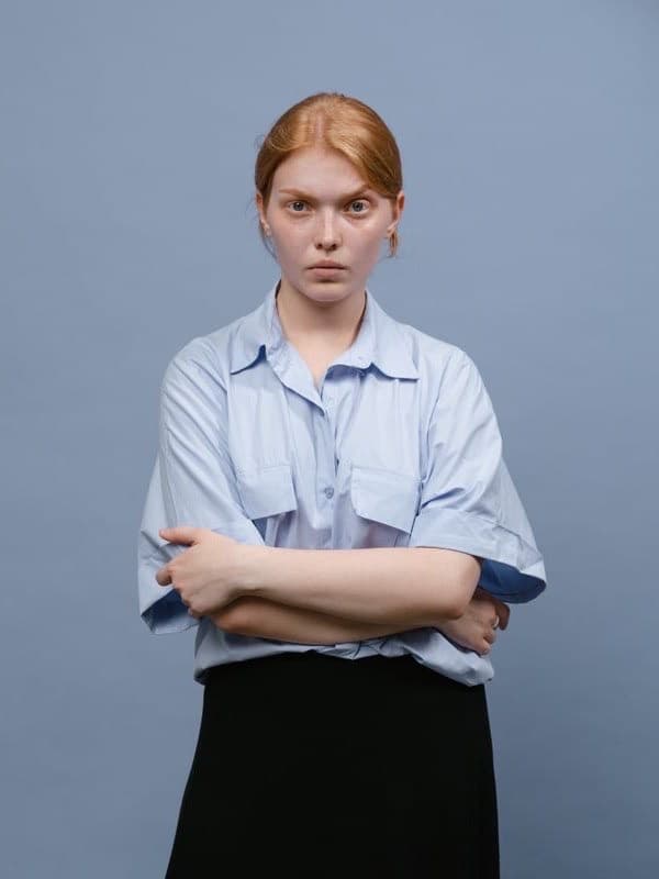 Chemisier oxford bleu ciel