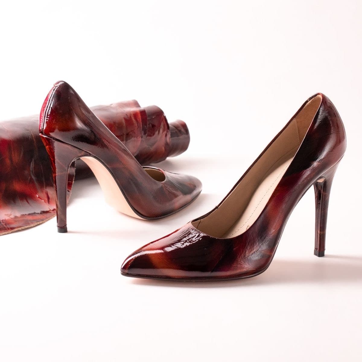 Escarpins vernis bordeaux