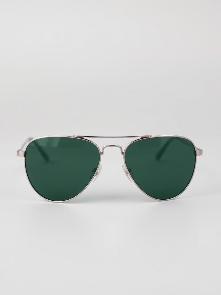 Lunettes aviateur argent, verres verts