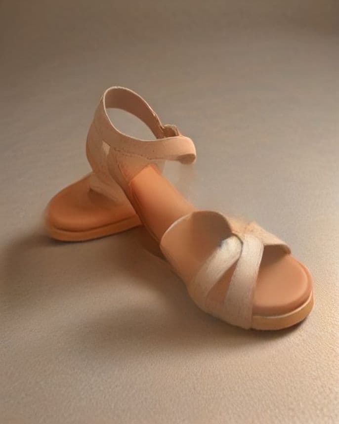 Sandales tressées en cuir naturel