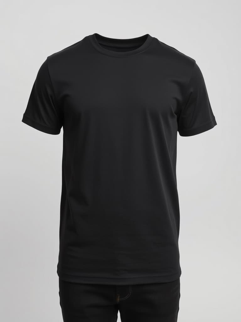 T-shirt uni col rond noir