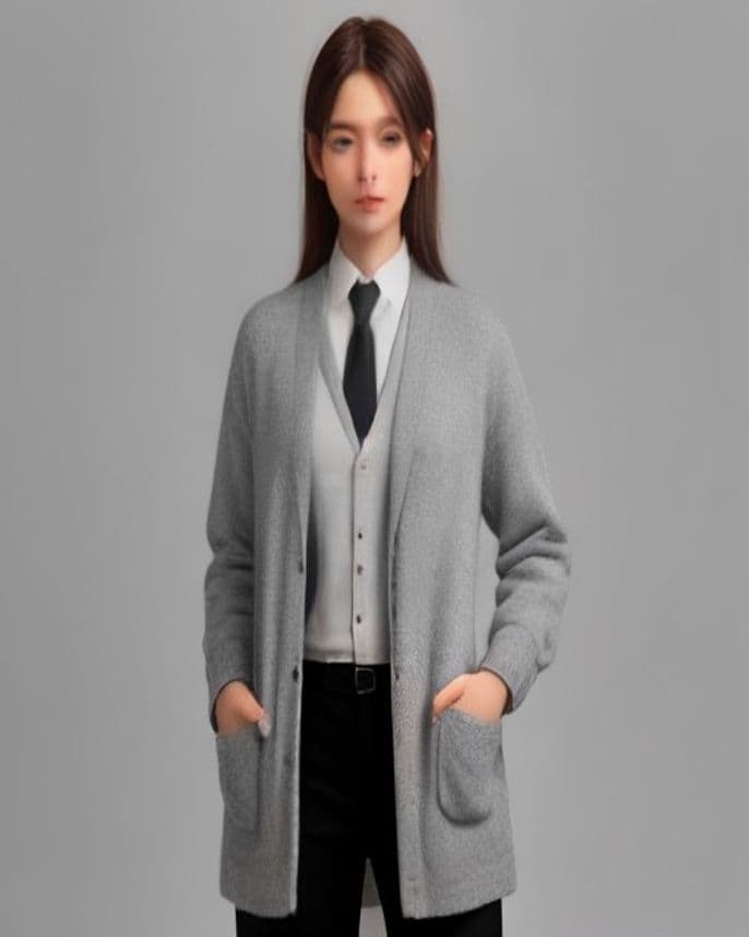 Cardigan long en maille d'alpaga
