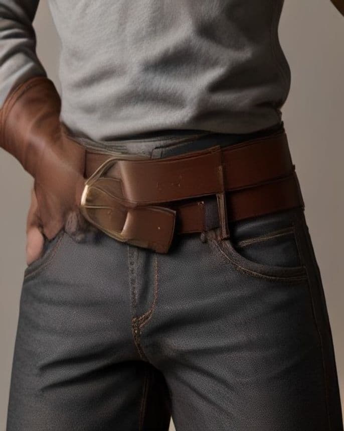 Ceinture en cuir grainé