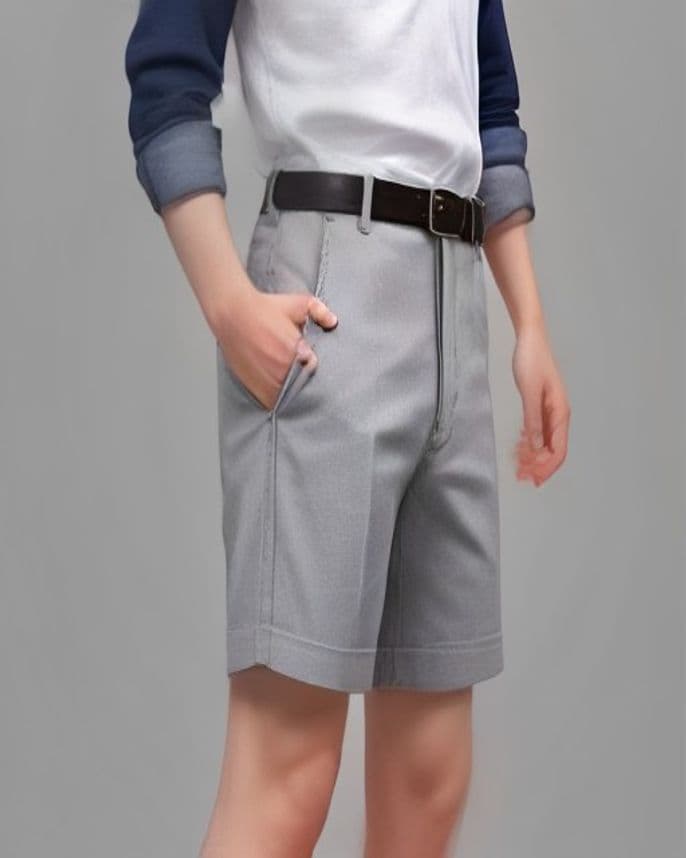 Short chino à ceinture tissée
