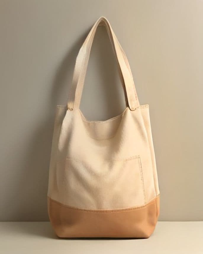Sac hobo en toile et cuir