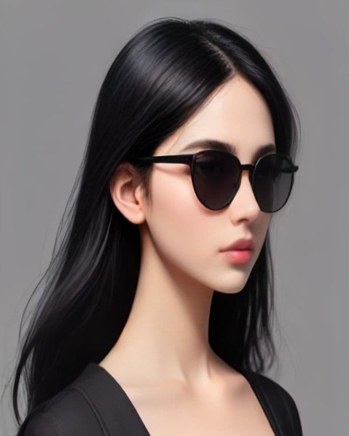 Lunettes de soleil ovales acétate noir