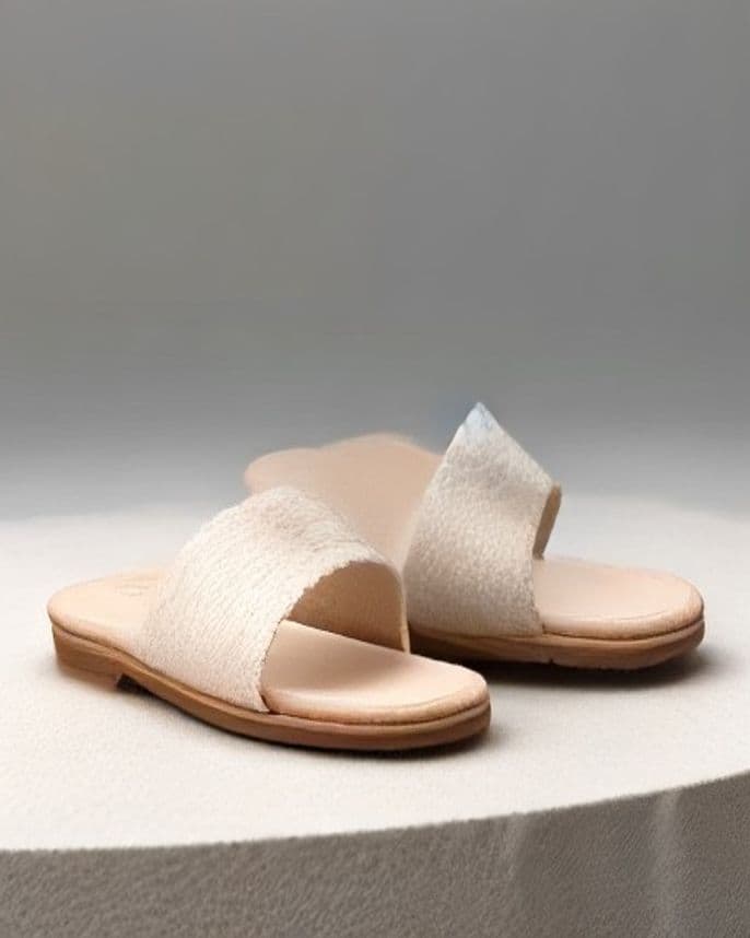 Mules en raphia tressé