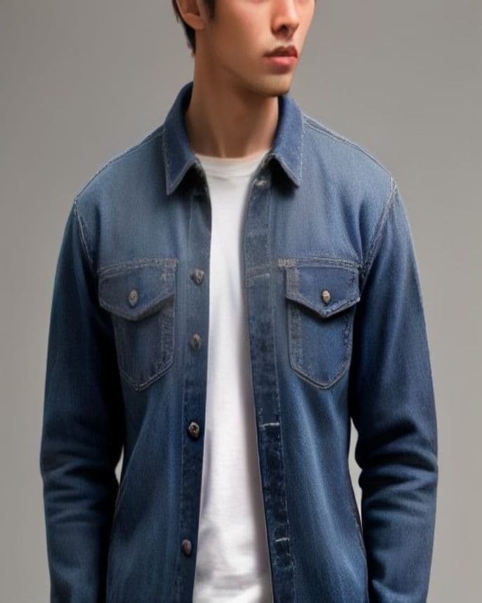 Surchemise en denim brut