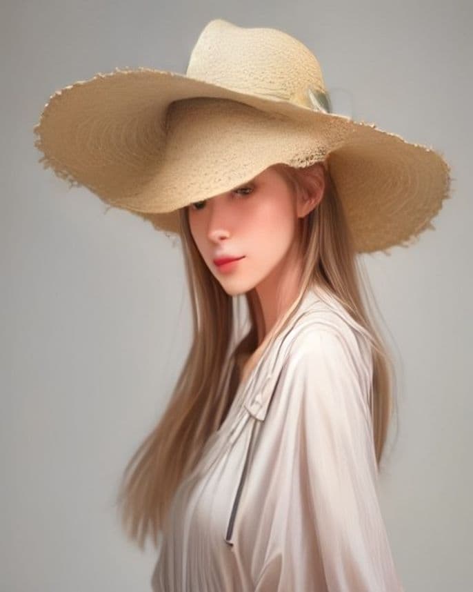 Chapeau de paille à bord large
