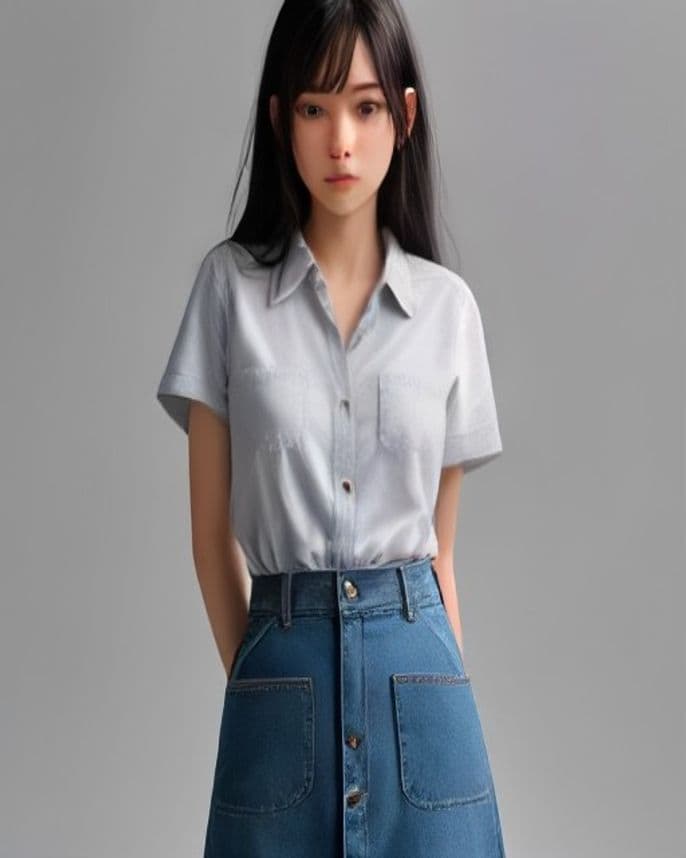 Jupe trapèze en denim fille