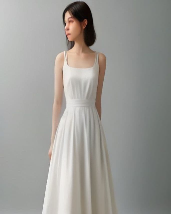 Robe d'été en lin à bretelles nouées