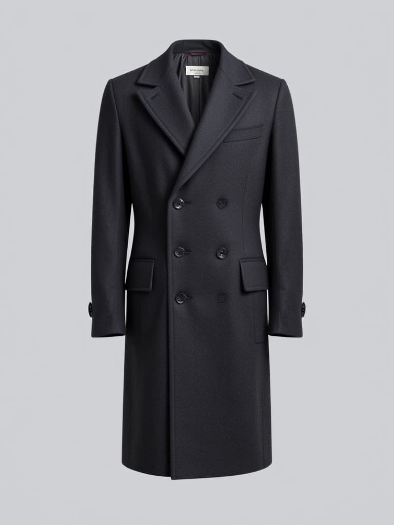 Manteau croisé en laine