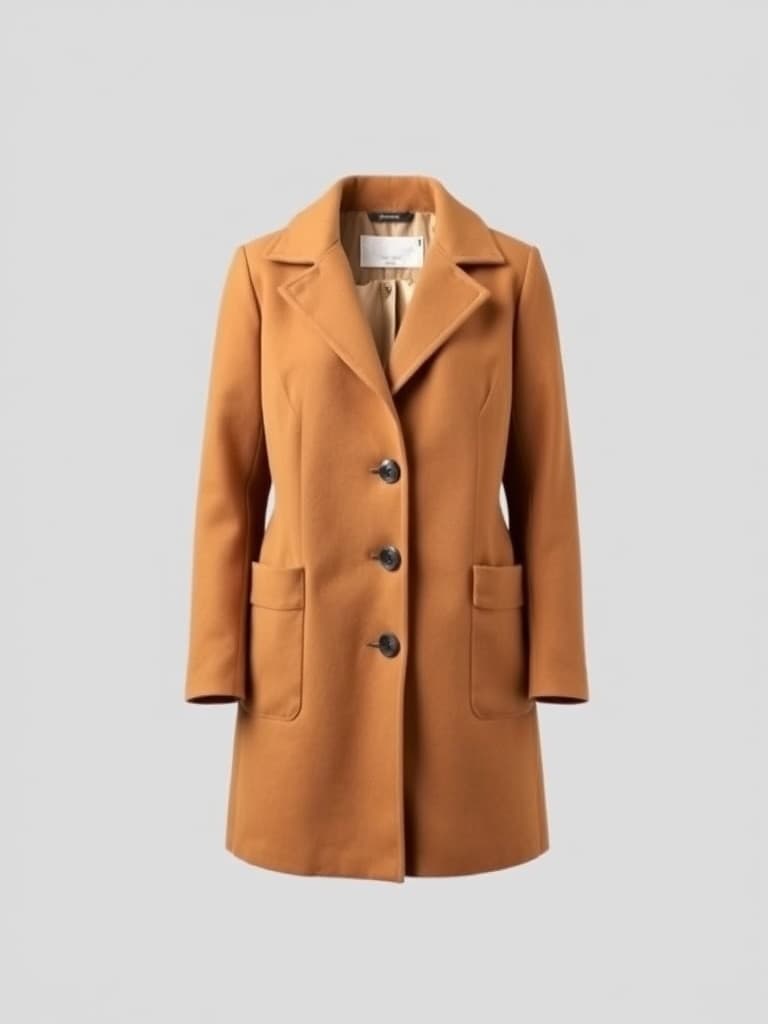 Manteau droit en laine