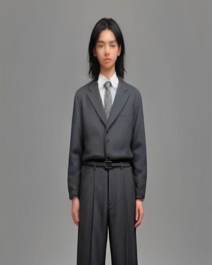 Pantalon habillé large en flanelle