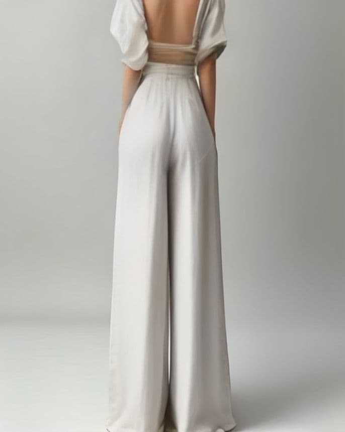 Pantalon large en lin