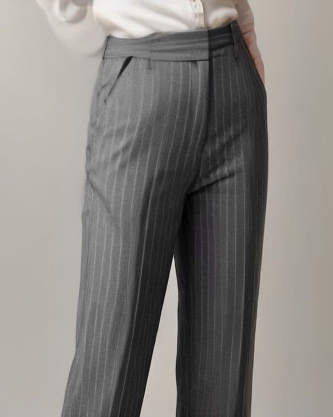Pantalon tailleur à rayures tennis