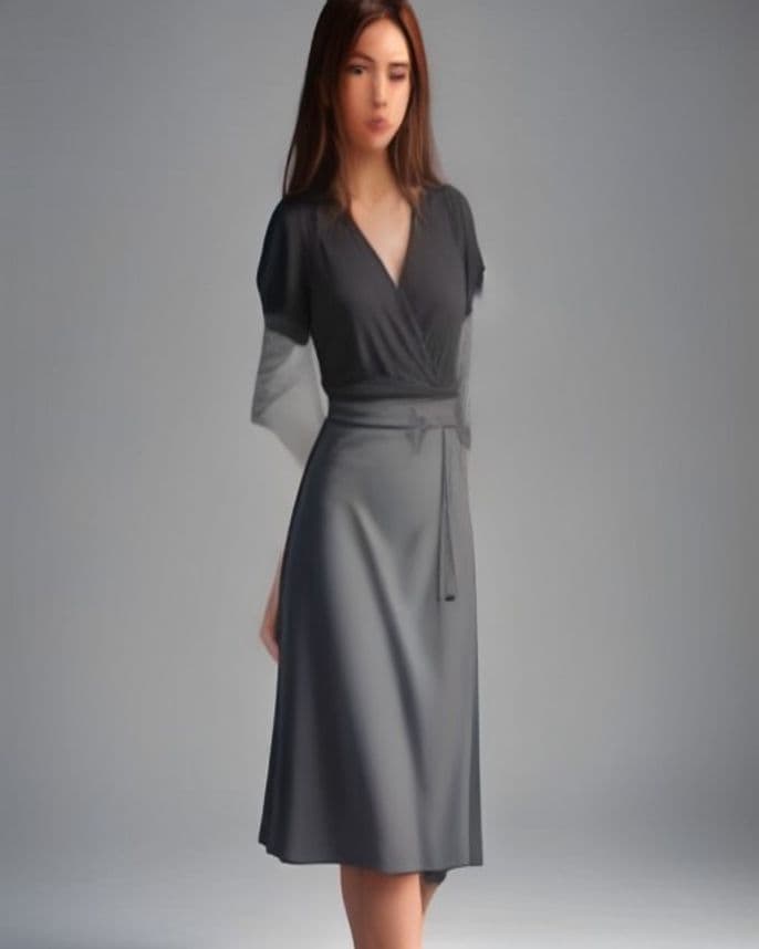 Robe portefeuille en crêpe