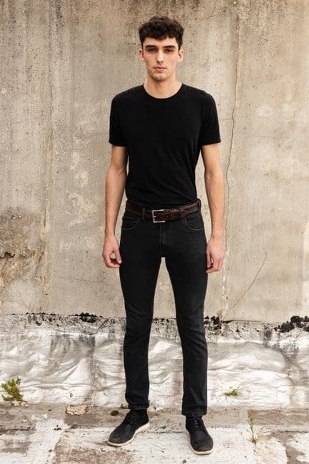 Jean skinny noir délavé