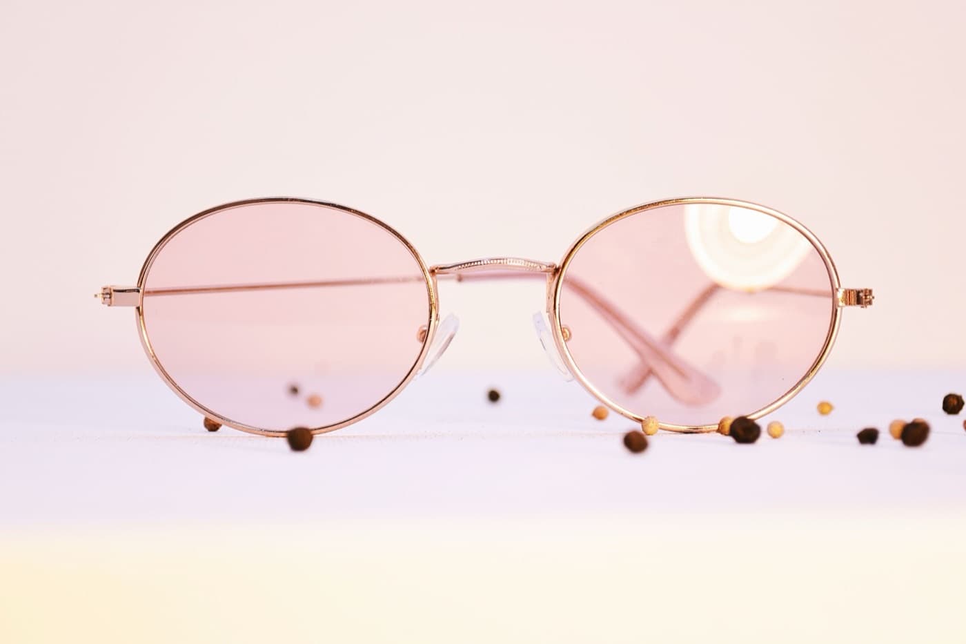 Lunettes de soleil rondes dorées