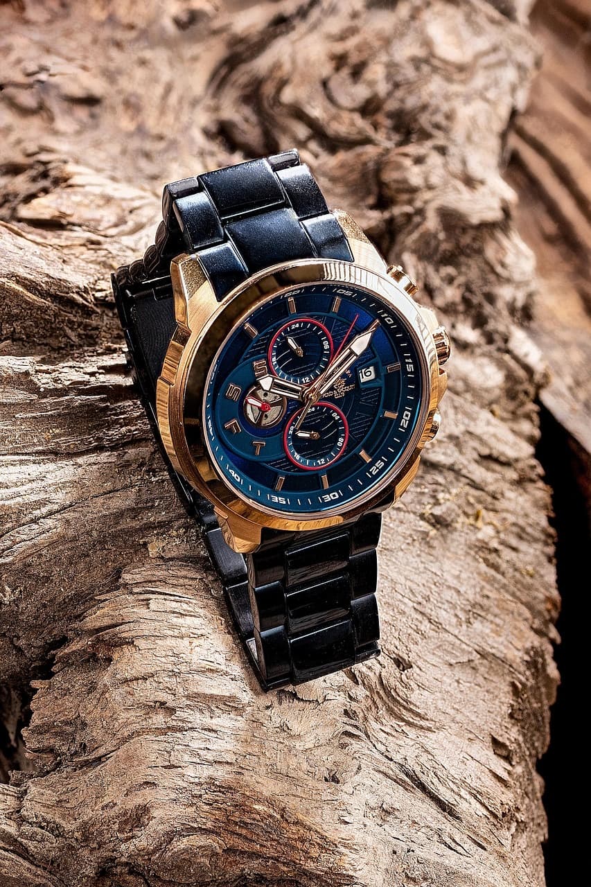Montre chronographe cadran marine