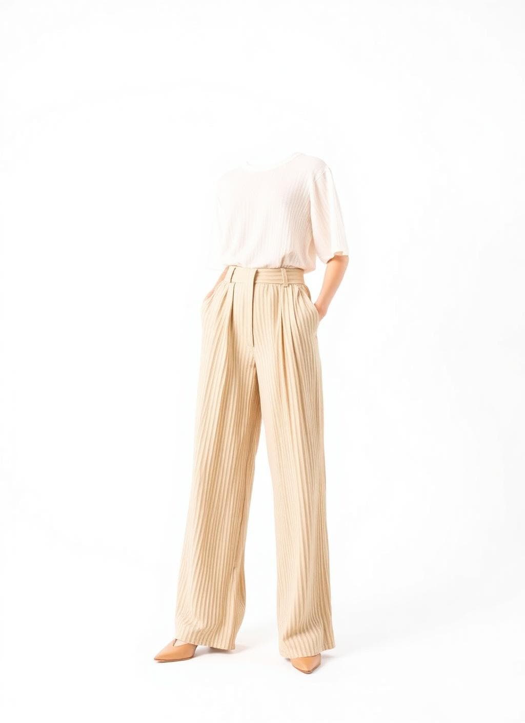 Pantalon large rayé
