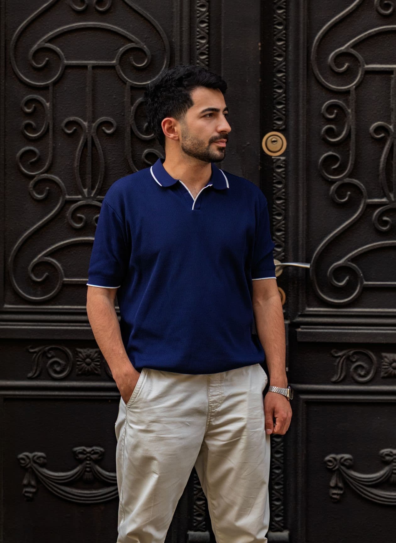 Polo piqué coton marine