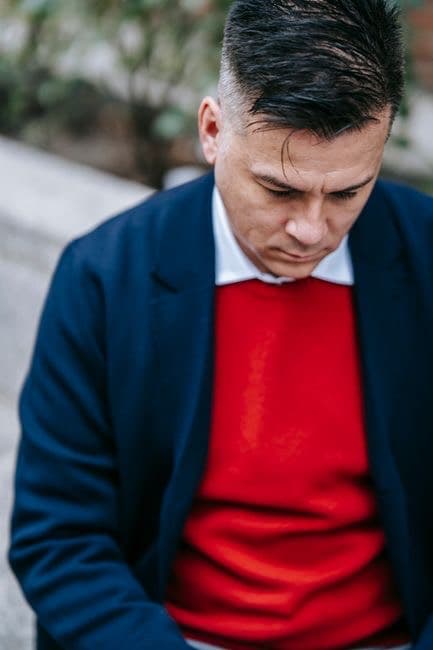 Pull col rond en laine