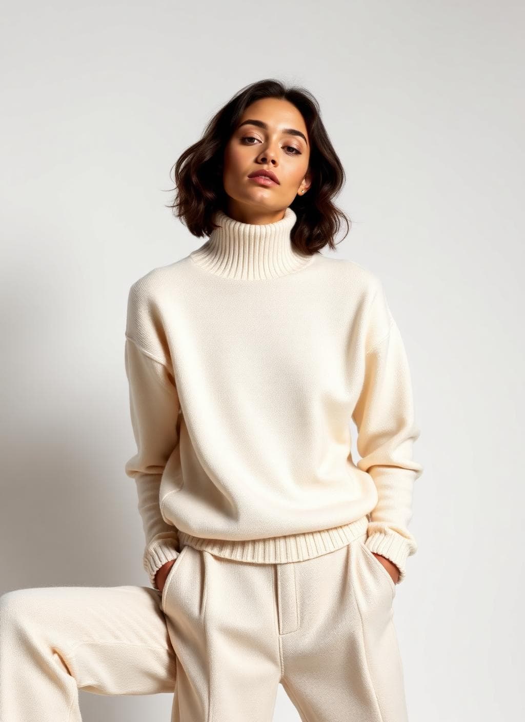 Pull col roulé