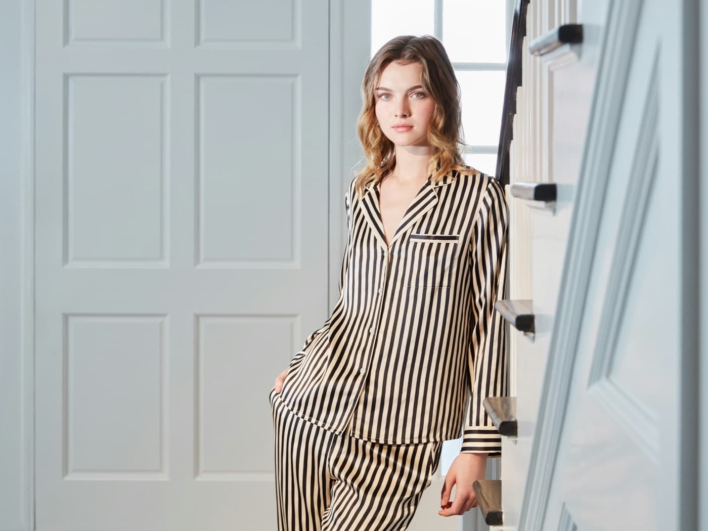 Pyjama en coton doux rayé