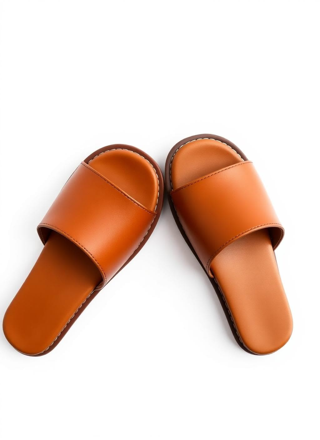 Sandales plates en cuir